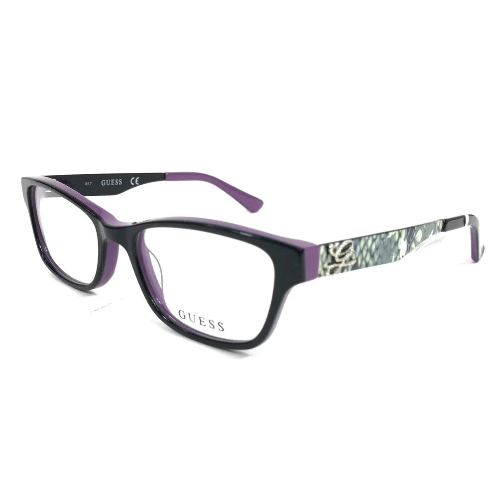 Guess Kids Eyeglasses Frame GU9094 BLK Black Purple Rectangle Full Rim 48-16-130